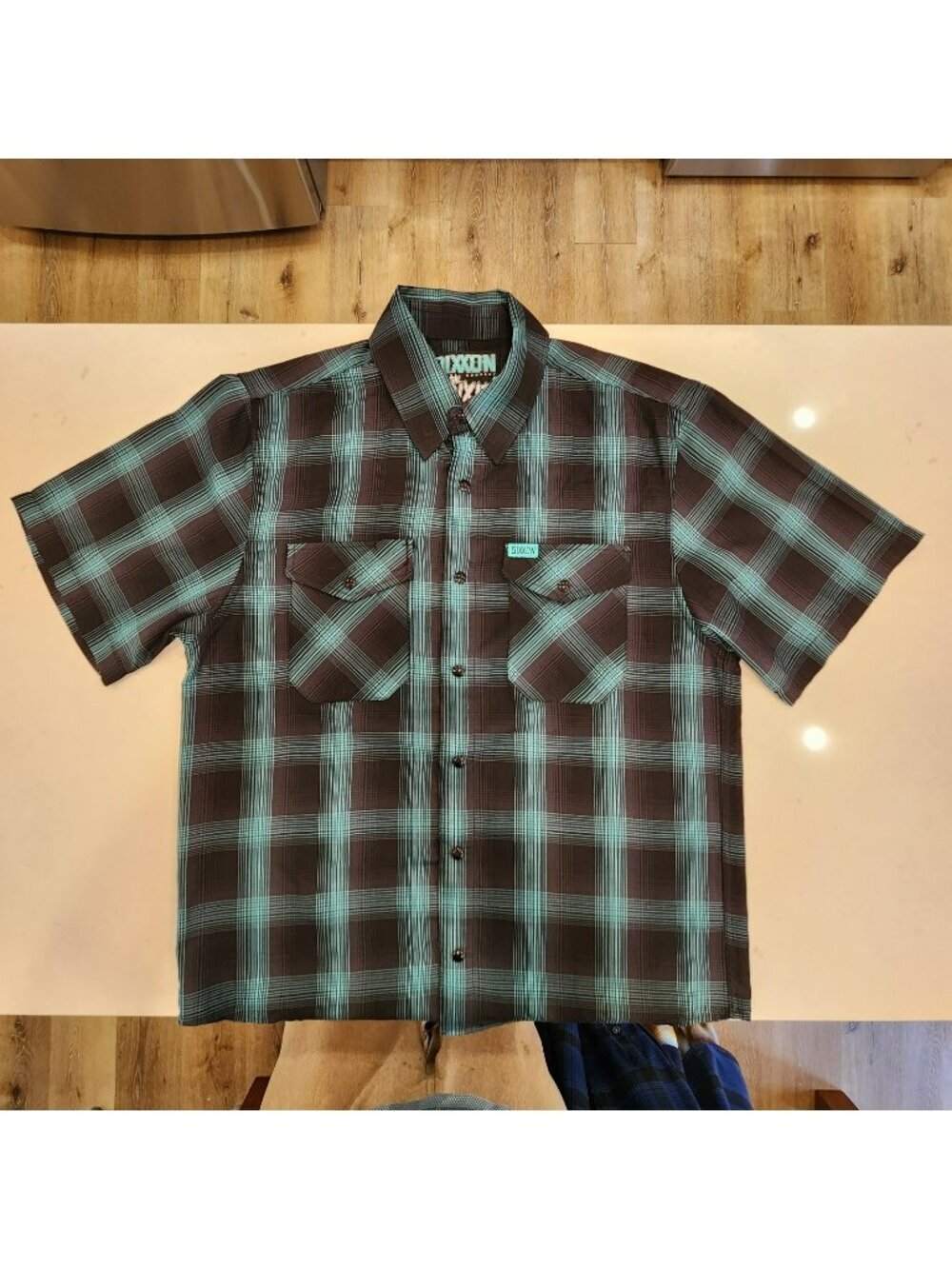 DIXXON Flannel "Trixie" Men's Medium Bamboo Short Sleeve SXS Addicts Plaid Shirt